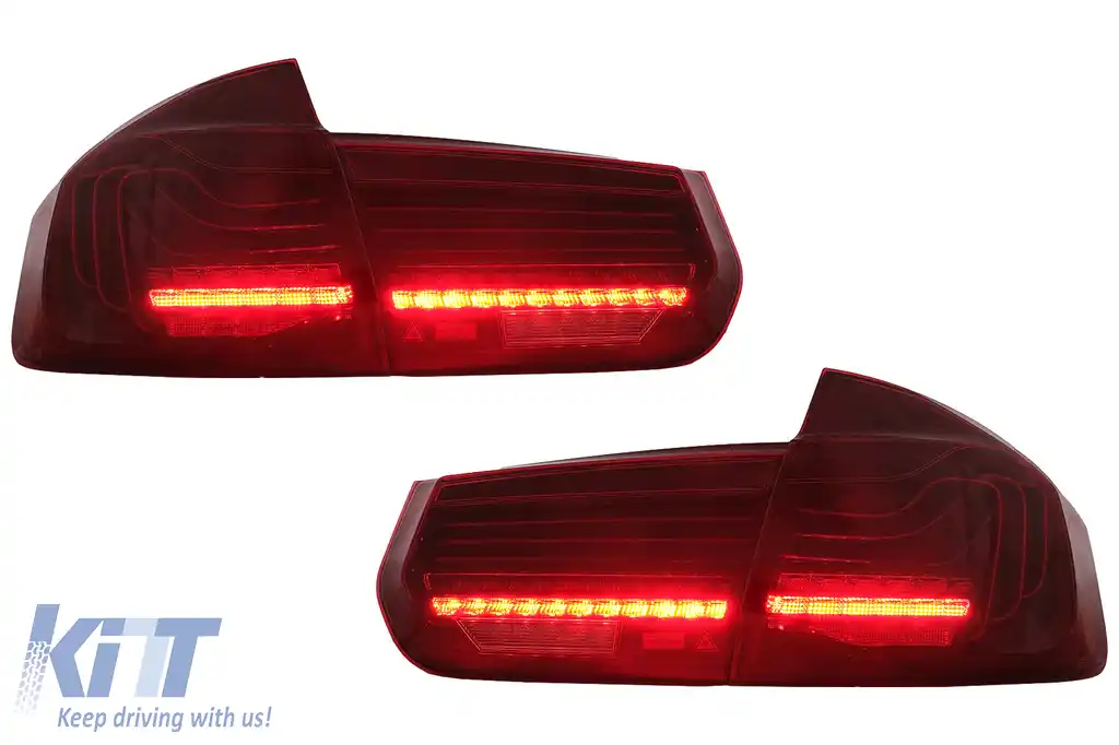 Stopuri LED compatibil cu BMW Seria 3 F30 F80 M3 (2011-2019) CSL Laser Design cu Semnal Dinamic Secvential-image-6110642