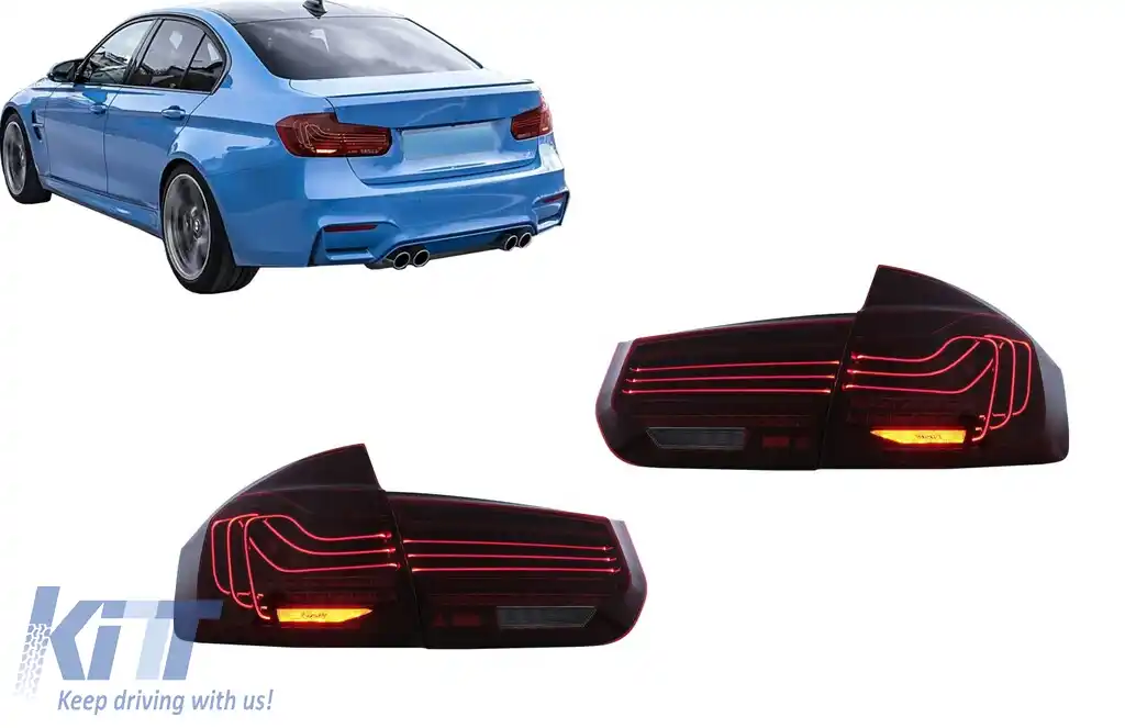 Stopuri LED compatibil cu BMW Seria 3 F30 F80 M3 (2011-2019) CSL Laser Design cu Semnal Dinamic Secvential-image-6110657