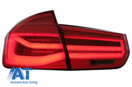 Stopuri LED compatibil cu BMW Seria 3 F30 (2011-2019) Rosu Clar LCI Design cu Semnal Dinamic Secvential-image-6024705