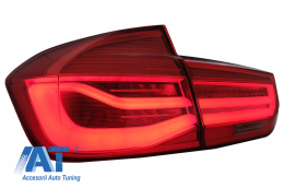 Stopuri LED compatibil cu BMW Seria 3 F30 (2011-2019) Rosu Clar LCI Design cu Semnal Dinamic Secvential-image-6024706