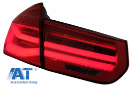Stopuri LED compatibil cu BMW Seria 3 F30 (2011-2019) Rosu Clar LCI Design cu Semnal Dinamic Secvential-image-6024708