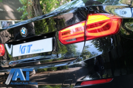Stopuri LED compatibil cu BMW Seria 3 F30 (2011-2019) Rosu Clar LCI Design cu Semnal Dinamic Secvential-image-6024757