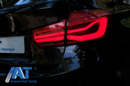 Stopuri LED compatibil cu BMW Seria 3 F30 (2011-2019) Rosu Clar LCI Design cu Semnal Dinamic Secvential-image-6064110
