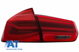 Stopuri LED compatibil cu BMW Seria 3 F30 (2011-2019) Rosu Clar LCI Design cu Semnal Dinamic Secvential-image-6064423