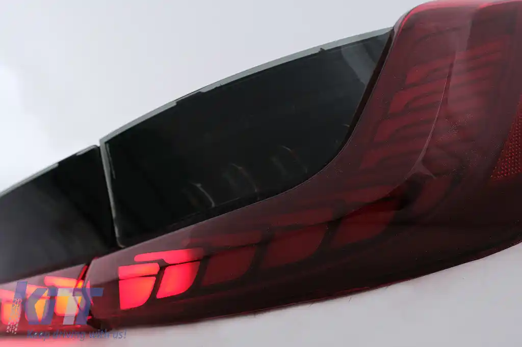 Stopuri LED compatibil cu BMW Seria 3 G20 G28 M3 G80 Sedan (2018-2022) Rosu Fumuriu cu Semnal Dinamic-image-6096538