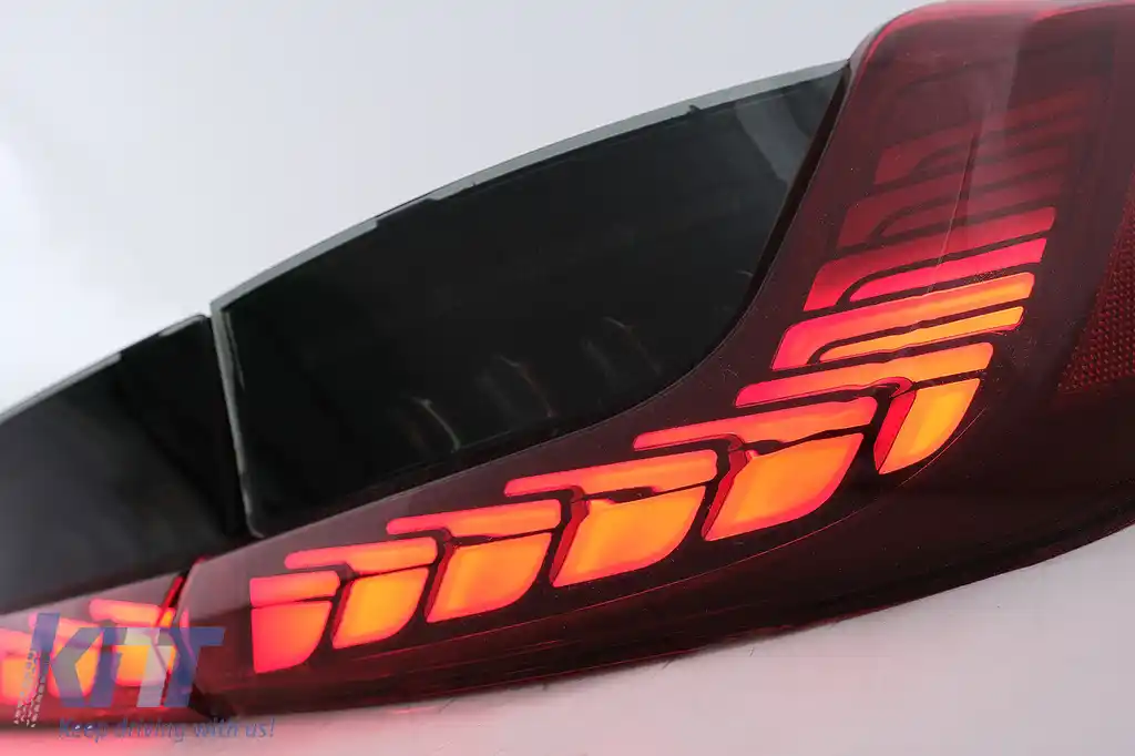 Stopuri LED compatibil cu BMW Seria 3 G20 G28 M3 G80 Sedan (2018-2022) Rosu Fumuriu cu Semnal Dinamic-image-6096539