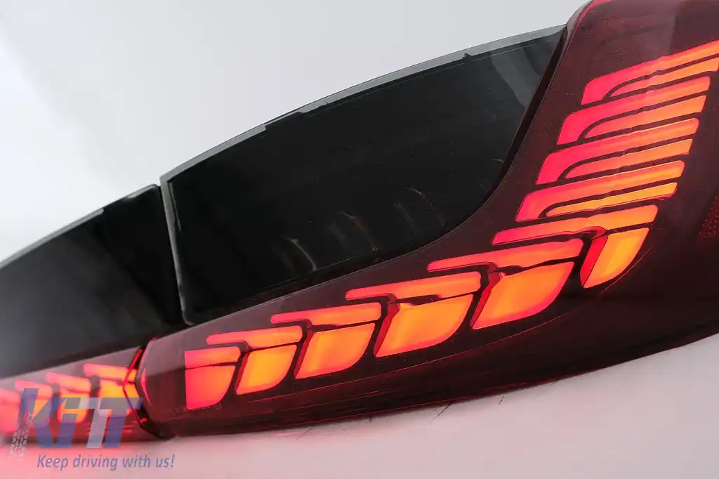 Stopuri LED compatibil cu BMW Seria 3 G20 G28 M3 G80 Sedan (2018-2022) Rosu Fumuriu cu Semnal Dinamic-image-6096540
