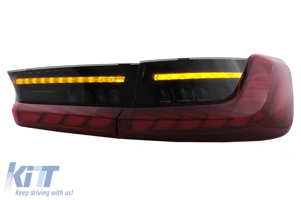 Stopuri LED compatibil cu BMW Seria 3 G20 G28 M3 G80 Sedan (2018-2022) Rosu Fumuriu cu Semnal Dinamic-image-6096542