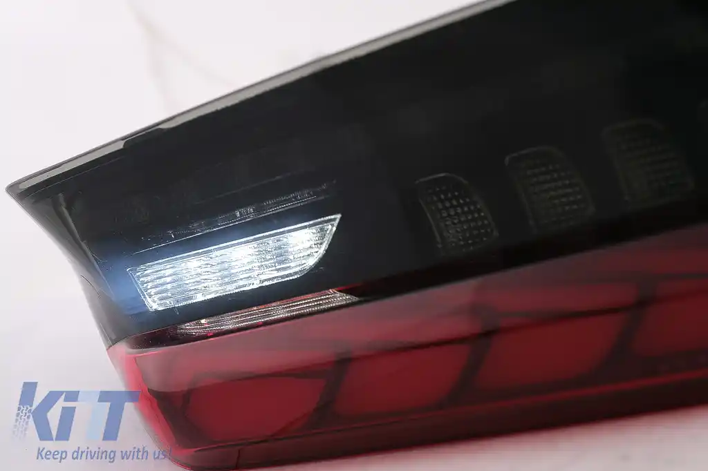 Stopuri LED compatibil cu BMW Seria 3 G20 G28 M3 G80 Sedan (2018-2022) Rosu Fumuriu cu Semnal Dinamic-image-6096551