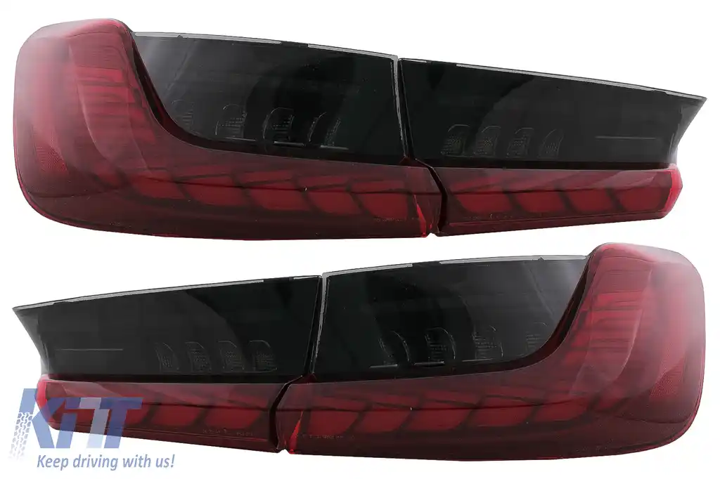 Stopuri LED compatibil cu BMW Seria 3 G20 G28 M3 G80 Sedan (2018-2022) Rosu Fumuriu cu Semnal Dinamic-image-6096553