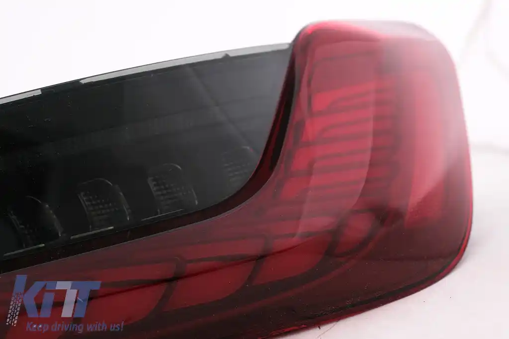 Stopuri LED compatibil cu BMW Seria 3 G20 G28 M3 G80 Sedan (2018-2022) Rosu Fumuriu cu Semnal Dinamic-image-6096554