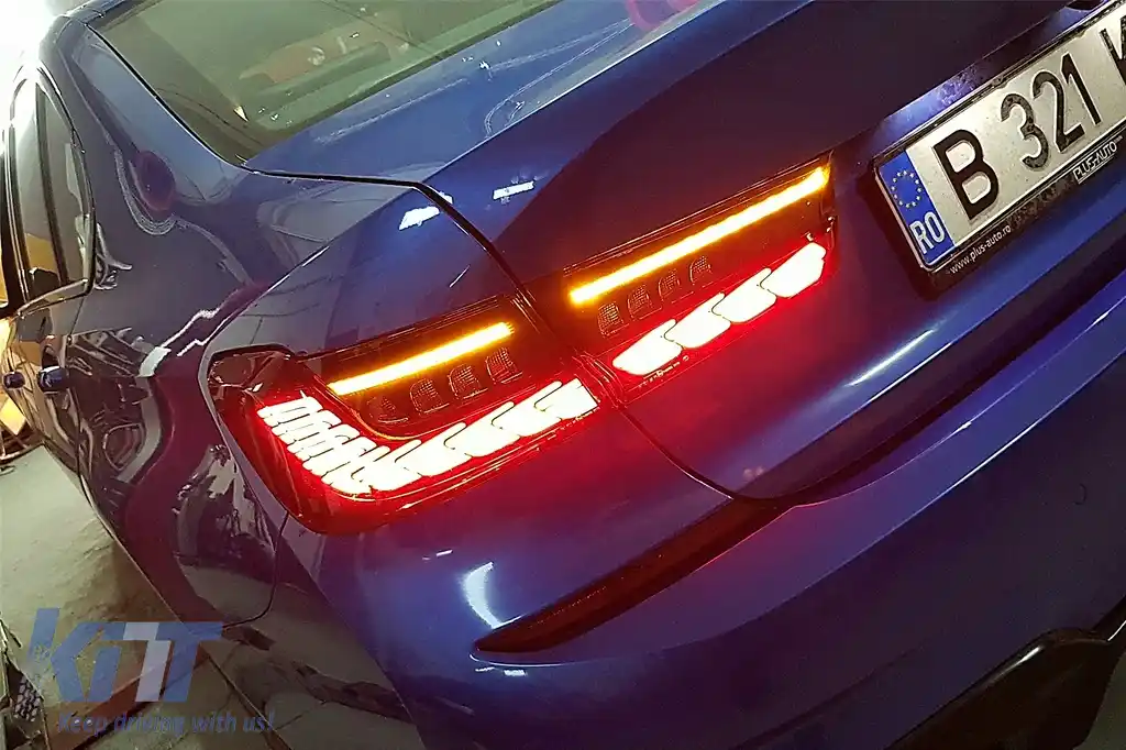 Stopuri LED compatibil cu BMW Seria 3 G20 G28 M3 G80 Sedan (2018-2022) Rosu Fumuriu cu Semnal Dinamic-image-6097862