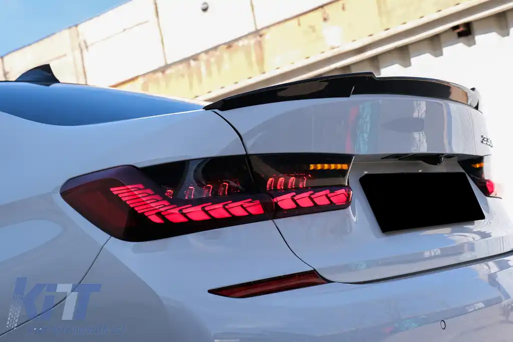 Stopuri LED compatibil cu BMW Seria 3 G20 G28 M3 G80 Sedan (2018-2022) Rosu Fumuriu cu Semnal Dinamic-image-6099662