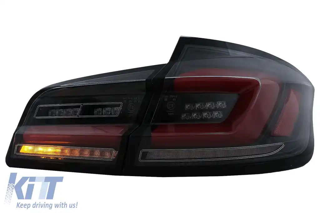 Stopuri LED compatibil cu BMW Seria 5 F10 (2011-2017) Negru cu Semnal Dinamic Secvential-image-6096156