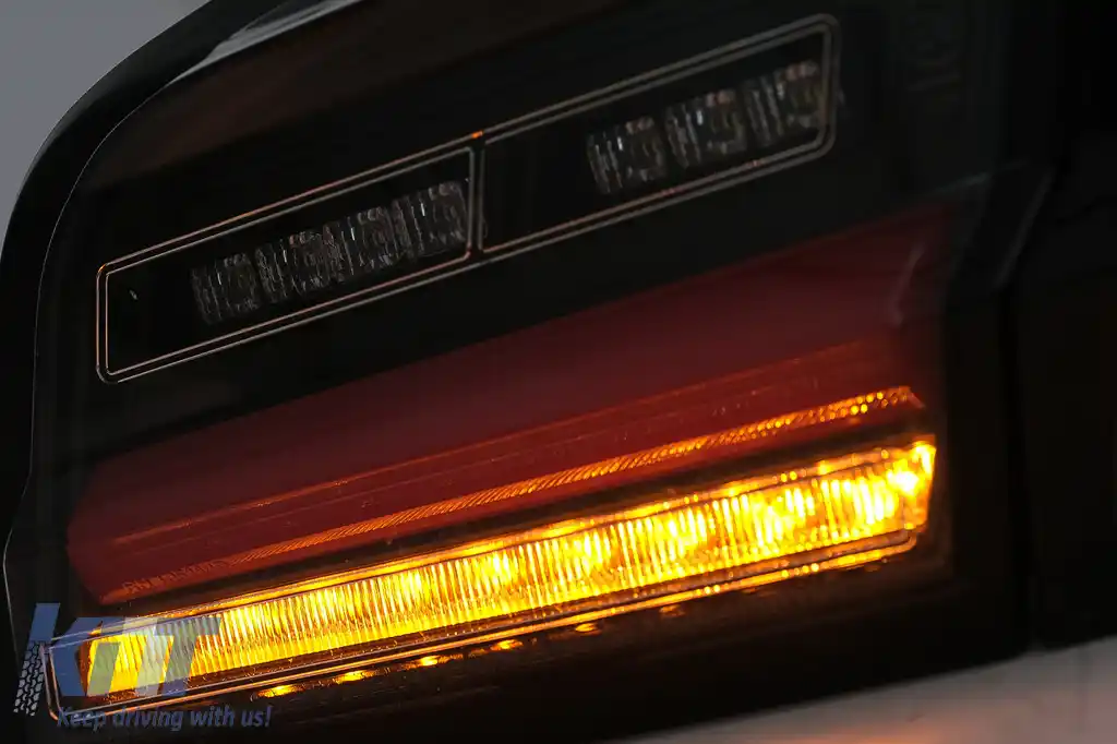 Stopuri LED compatibil cu BMW Seria 5 F10 (2011-2017) Negru cu Semnal Dinamic Secvential-image-6096157