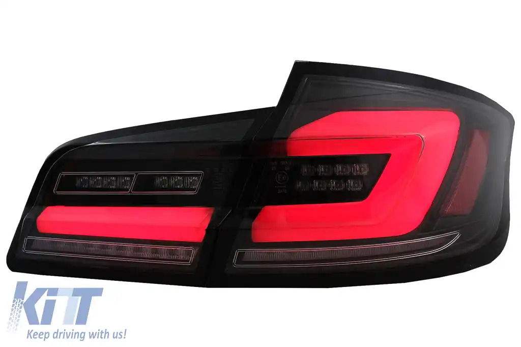 Stopuri LED compatibil cu BMW Seria 5 F10 (2011-2017) Negru cu Semnal Dinamic Secvential-image-6096163