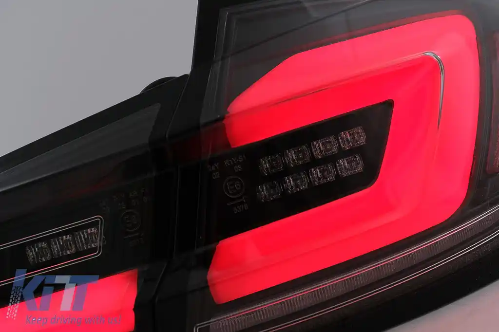 Stopuri LED compatibil cu BMW Seria 5 F10 (2011-2017) Negru cu Semnal Dinamic Secvential-image-6096166