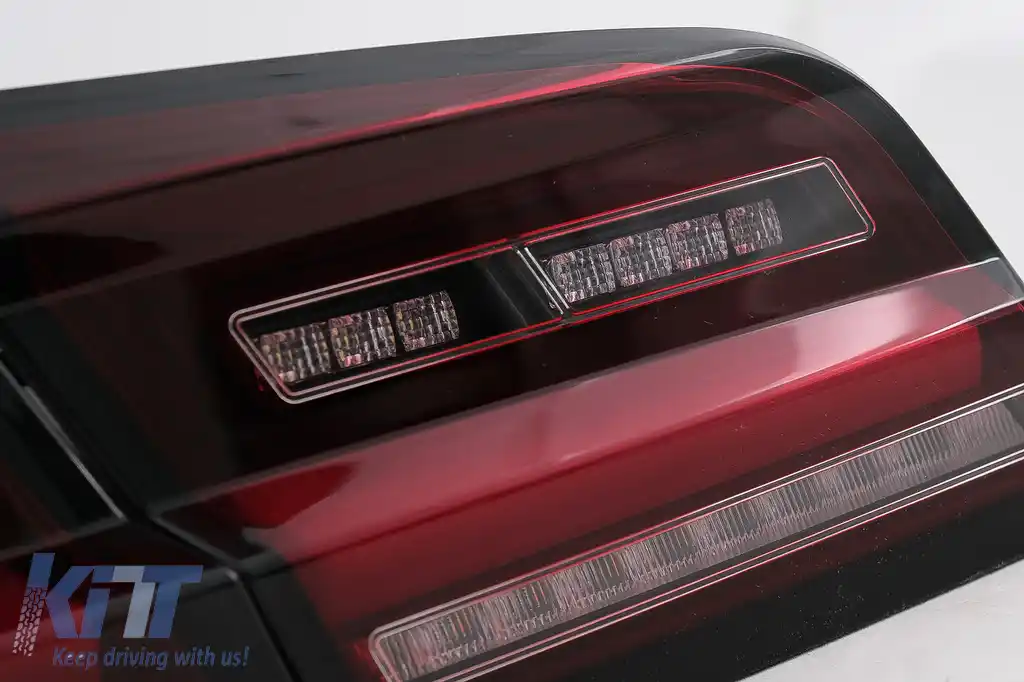 Stopuri LED compatibil cu BMW Seria 5 F10 (2011-2017) Rosu Fumuriu cu Semnal Dinamic Secvential-image-6096171