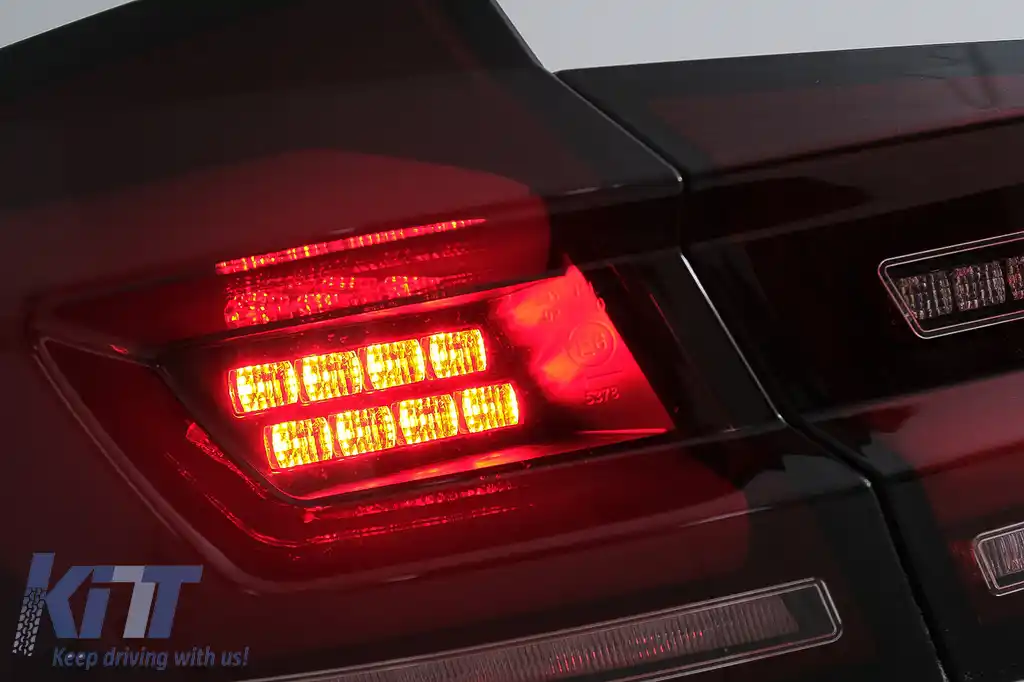 Stopuri LED compatibil cu BMW Seria 5 F10 (2011-2017) Rosu Fumuriu cu Semnal Dinamic Secvential-image-6096177