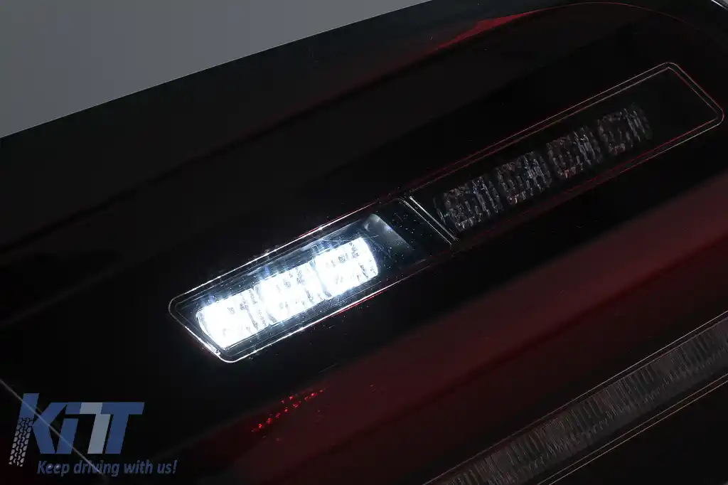 Stopuri LED compatibil cu BMW Seria 5 F10 (2011-2017) Rosu Fumuriu cu Semnal Dinamic Secvential-image-6096180