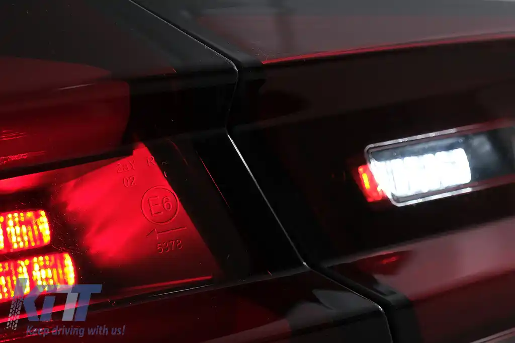Stopuri LED compatibil cu BMW Seria 5 F10 (2011-2017) Rosu Fumuriu cu Semnal Dinamic Secvential-image-6096181