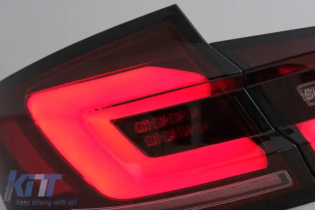 Stopuri LED compatibil cu BMW Seria 5 F10 (2011-2017) Rosu Fumuriu cu Semnal Dinamic Secvential-image-6096185