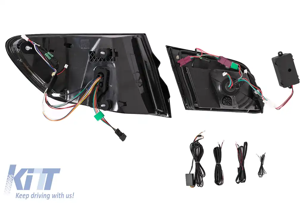 Stopuri LED compatibil cu BMW Seria 5 F10 (2011-2017) Rosu Negru cu Semnal Dinamic LCI G30 Design-image-6101825