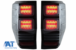 Stopuri LED compatibil cu Ford Ranger (2012-2018) Geam Clar cu Semnal Dinamic-image-6068782