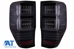 Stopuri LED compatibil cu Ford Ranger (2012-2018) Geam Clar cu Semnal Dinamic-image-6068791