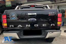 Stopuri LED compatibil cu Ford Ranger (2012-2018) Geam Clar cu Semnal Dinamic-image-6068796