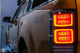 Stopuri LED compatibil cu Ford Ranger (2012-2018) Geam Clar cu Semnal Dinamic-image-6089092