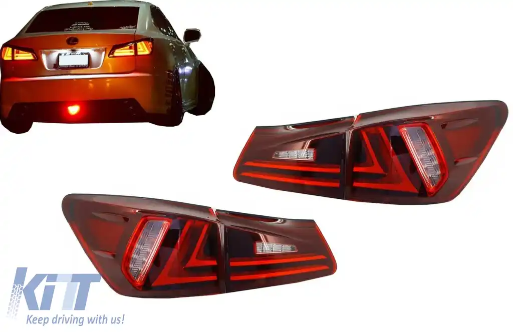 Stopuri LED compatibil cu LEXUS IS XE20 (2005-2012) Light Bar Facelift New XE30 Design Rosu Clar