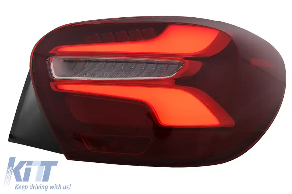 Stopuri LED compatibil cu Mercedes A-Class W176 (2013-08.2015) Facelift Design Rosu cu Semnal Dinamic-image-6110412