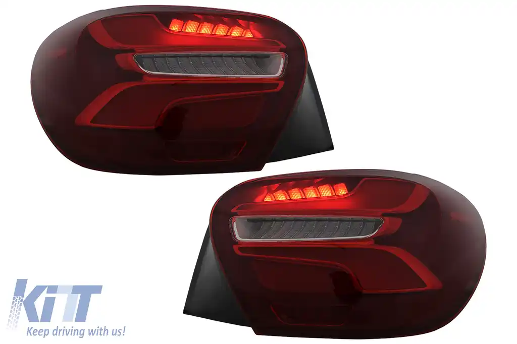 Stopuri LED compatibil cu Mercedes A-Class W176 (2013-08.2015) Facelift Design Rosu cu Semnal Dinamic-image-6110414