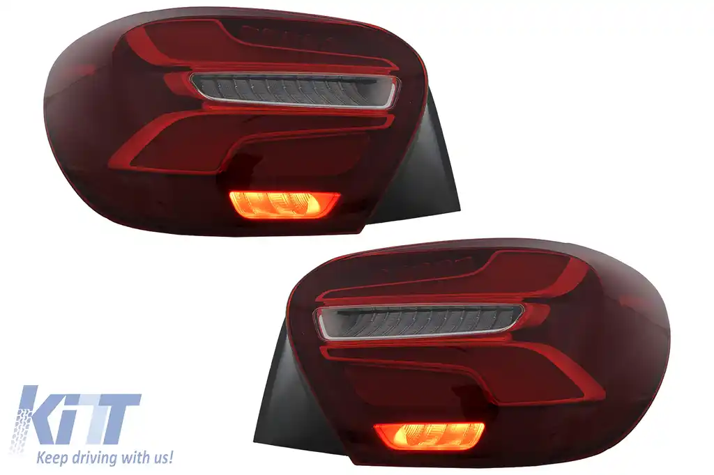 Stopuri LED compatibil cu Mercedes A-Class W176 (2013-08.2015) Facelift Design Rosu cu Semnal Dinamic-image-6110417