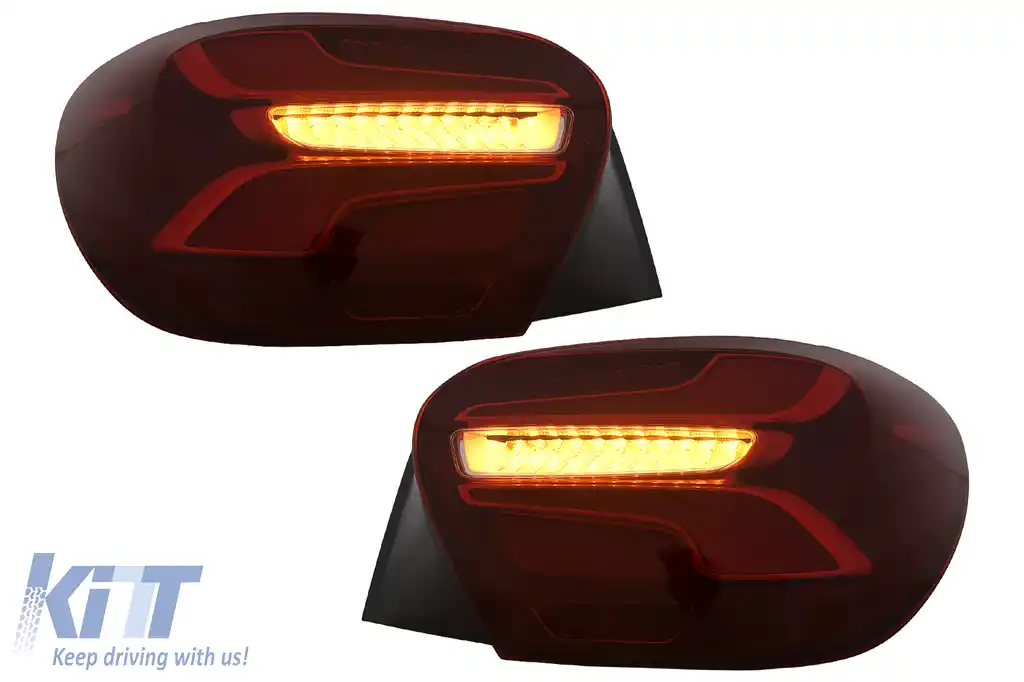 Stopuri LED compatibil cu Mercedes A-Class W176 (2013-08.2015) Facelift Design Rosu cu Semnal Dinamic-image-6110419