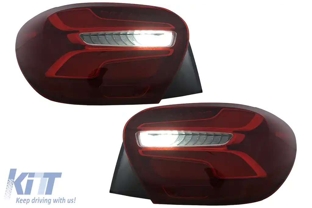 Stopuri LED compatibil cu Mercedes A-Class W176 (2013-08.2015) Facelift Design Rosu cu Semnal Dinamic-image-6110423