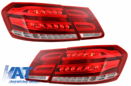 Stopuri LED compatibil cu MERCEDES Benz E-Class W212 (2009-2013) Facelift Design Rosu/Clar-image-6039342