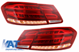 Stopuri LED compatibil cu MERCEDES Benz E-Class W212 (2009-2013) Facelift Design Rosu/Clar-image-6039344