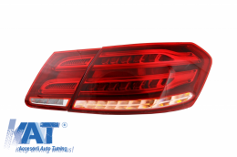 Stopuri LED compatibil cu MERCEDES Benz E-Class W212 (2009-2013) Facelift Design Rosu/Clar-image-6039345