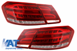 Stopuri LED compatibil cu MERCEDES Benz E-Class W212 (2009-2013) Facelift Design Rosu/Clar-image-6039346