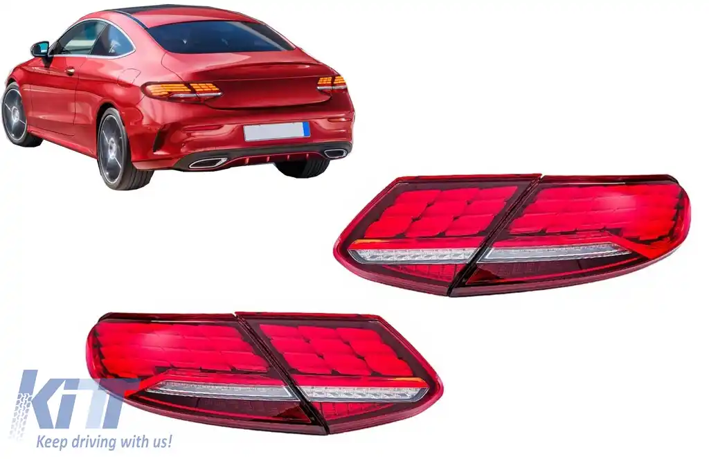 Stopuri LED compatibil cu Mercedes C-Class A205 Cabrio C205 Coupe (2016-2023) Semnal Dinamic