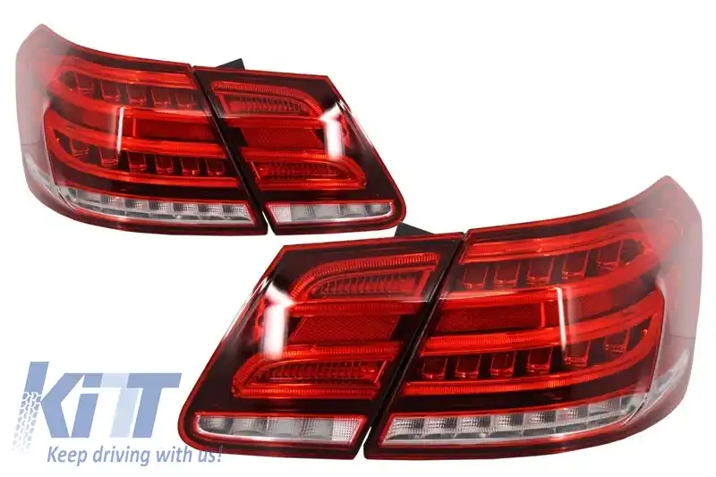 Stopuri LED compatibil cu Mercedes E-Class W212 (2009-2013) Facelift Design Rosu Clar