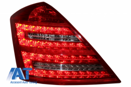 Stopuri LED compatibil cu MERCEDES S-class W221 (2005-2009) Facelift Design Rosu Cristal Facelift Design-image-6027789