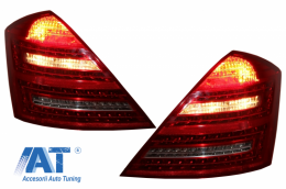 Stopuri LED compatibil cu MERCEDES S-class W221 (2005-2009) Facelift Design Rosu Cristal Facelift Design-image-6027791