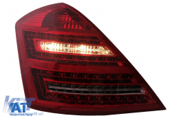 Stopuri LED compatibil cu Mercedes S-Class W221 (2005-2009) Rosu Clar-image-6088088