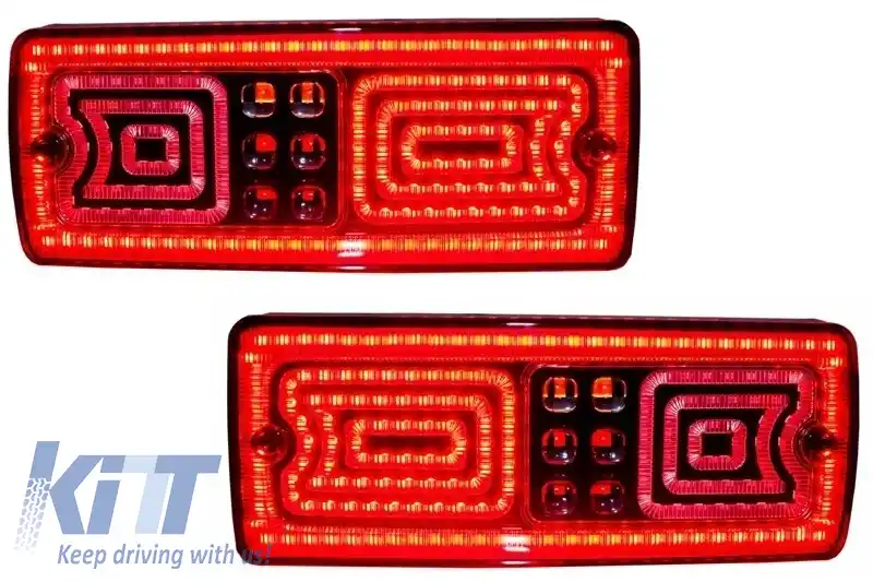 Stopuri LED compatibil cu Mercedes W463 G-Class (1989-2015) Rosu/Fumuriu-image-6106643