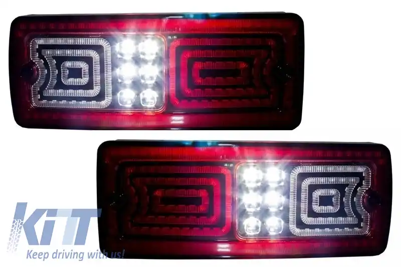 Stopuri LED compatibil cu Mercedes W463 G-Class (1989-2015) Rosu/Fumuriu-image-6106645