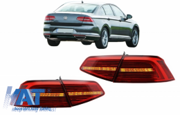 Stopuri LED compatibil cu VW Passat B8 3G (2015-2019) Sedan Matrix R line cu semnal dinamic-image-6043146