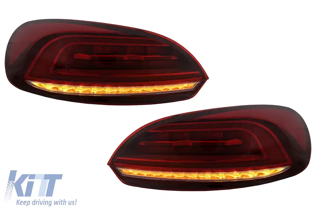 Stopuri LED compatibil cu VW Scirocco Hatchback 137 Mk3 (2008-2014) Rosu Semnal Dinamic-image-6110143